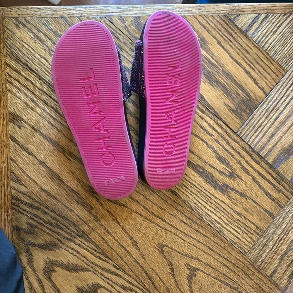 Chanel Camelia Tweed Slides 38 - Picture 4 of 5